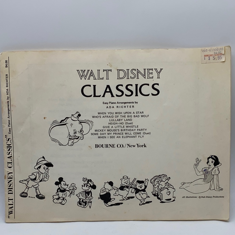 Walt Disney Classics Sheet Music Easy Piano Arrangements by Ada Richter